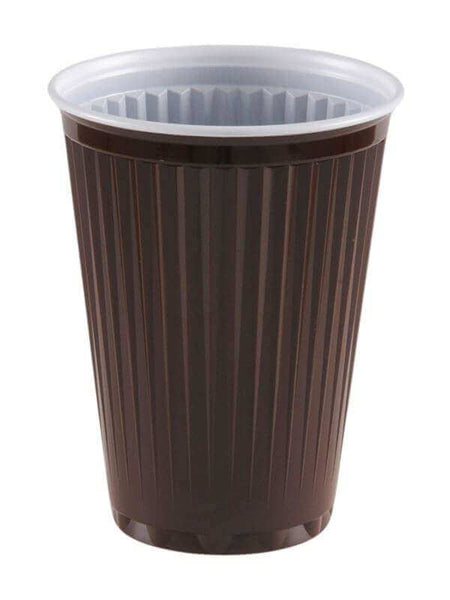 Automatenbecher, PS, dunkelbraun-weiß, 180ml