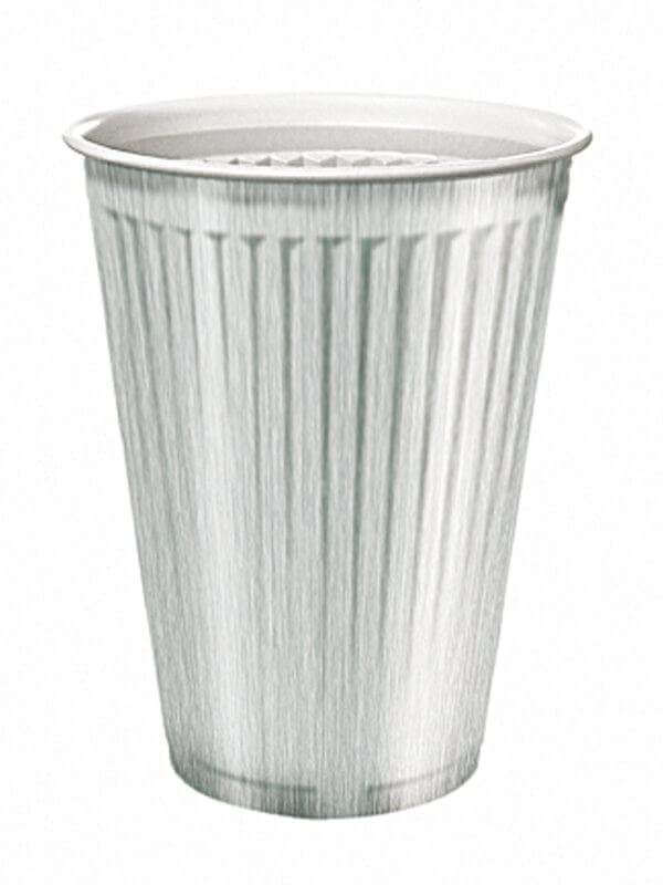 Automatenbecher, PS, silber-weiß, 180ml