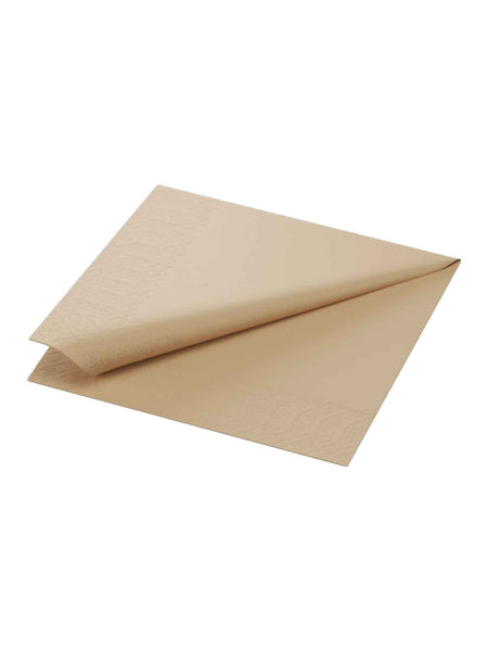 Serviette, 3-lagig, 33x33, 1/4-Falz, hellbraun