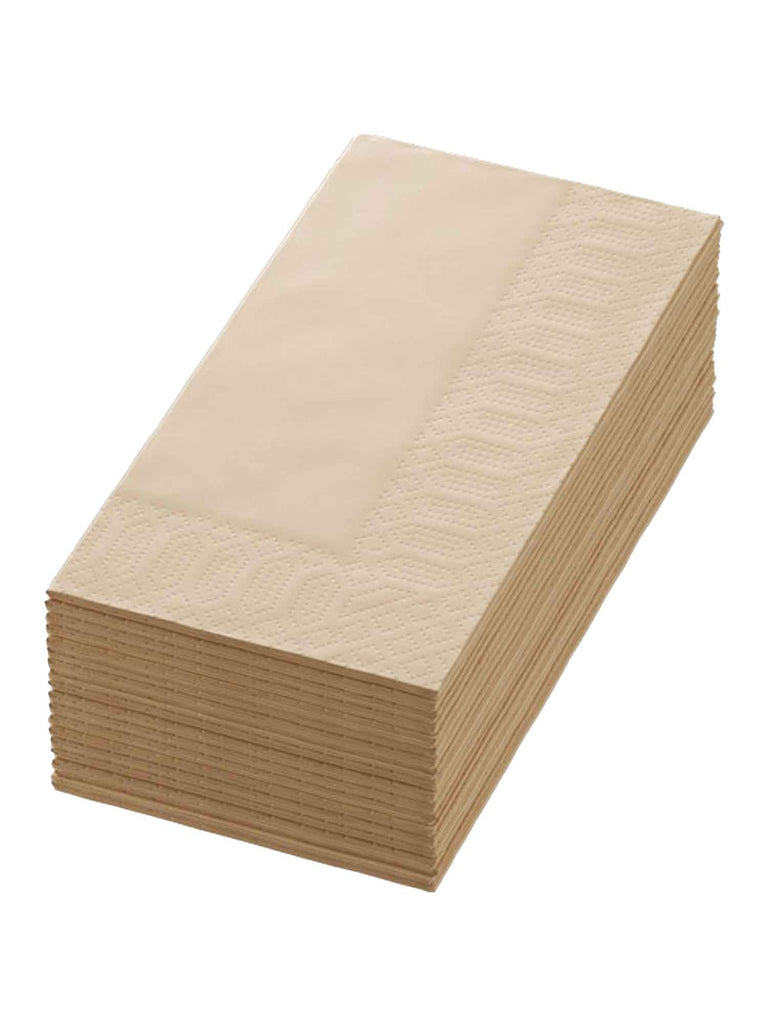 Serviette, 3-lagig, 40x40, 1/8-Falz, hellbraun