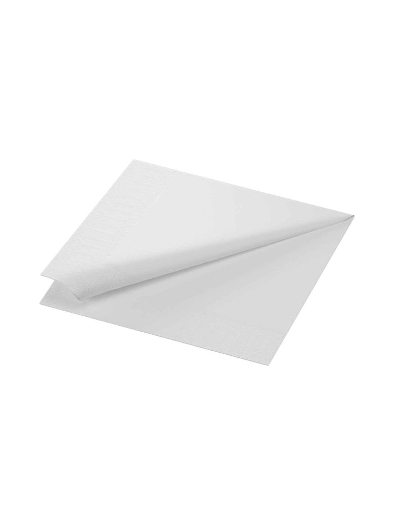 Serviette, 3-lagig, 40x40, 1/4-Falz, weiß