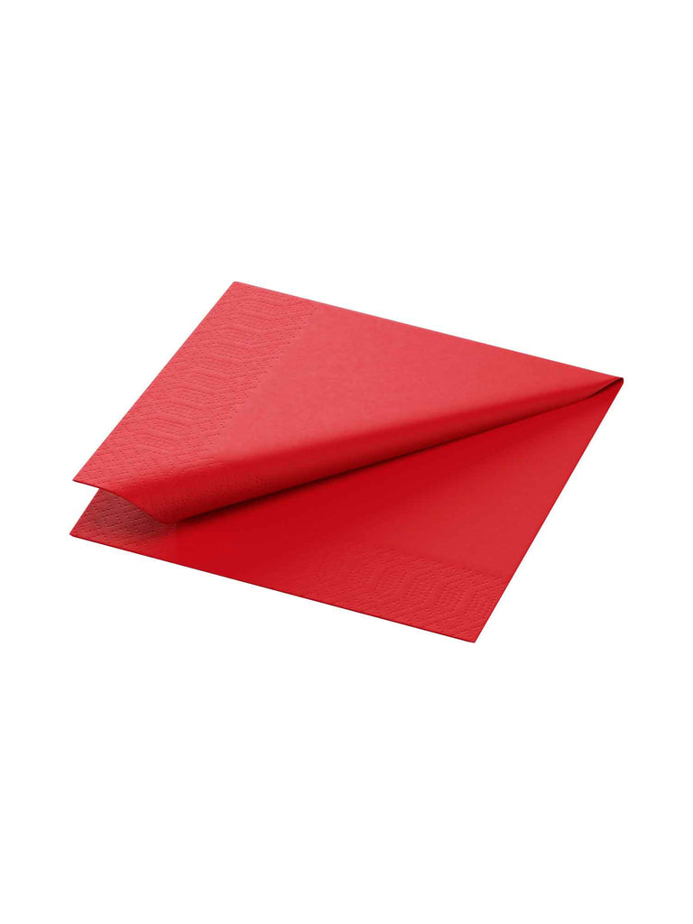 Cocktailservietten, 3-lagig, 24x24, 1/4-Falz, rot (1.000 Stk.)