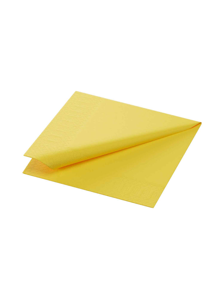 Cocktailservietten, 3-lagig, 24x24, 1/4-Falz, gelb (1.000 Stk.)