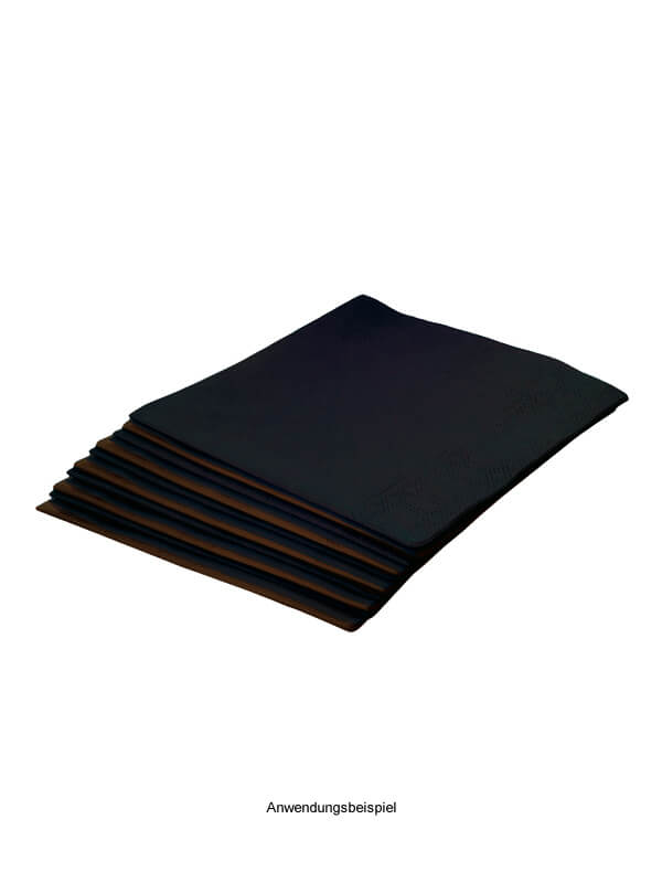 Cocktailservietten, 3-lagig, 24x24, 1/4-Falz, schwarz (2.000 Stk.)