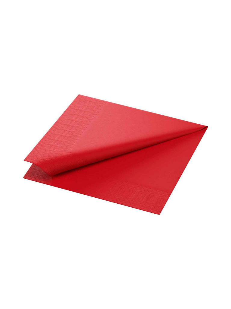 Serviette, 3-lagig, 33x33, 1/4-Falz, rot