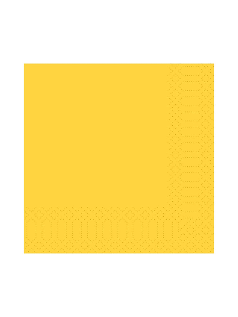 Serviette, 3-lagig, 33x33, 1/4-Falz, gelb
