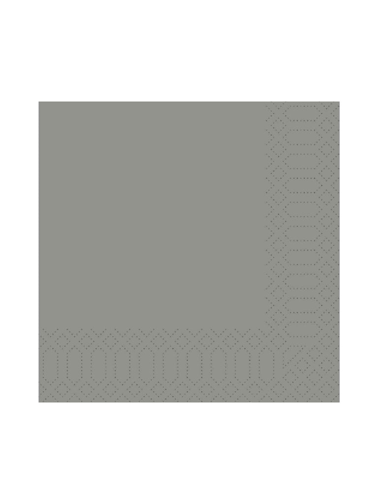 Serviette, 3-lagig, 33x33, 1/4-Falz, granite grey