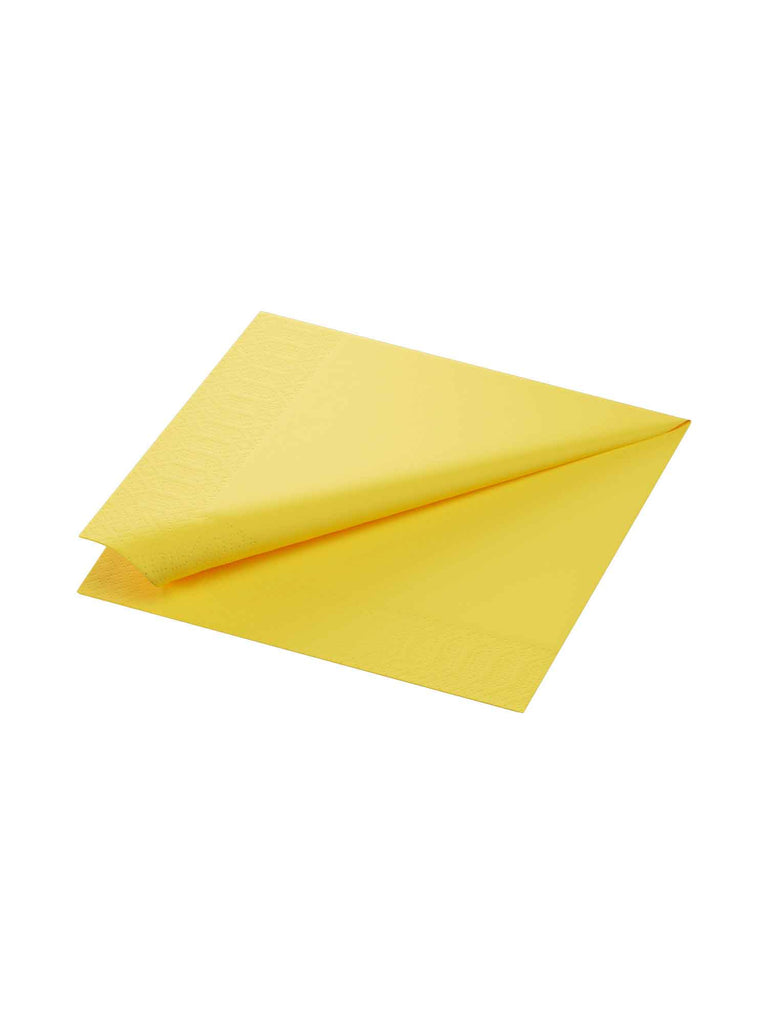 Serviette, 3-lagig, 40x40, 1/4-Falz, gelb