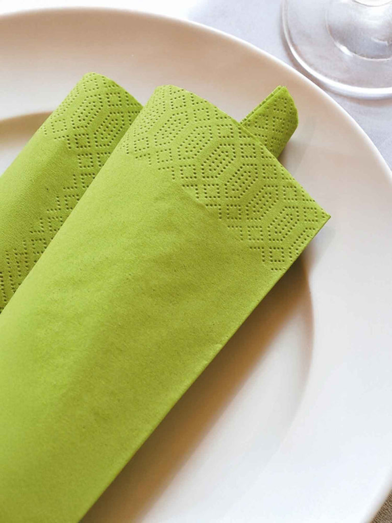 Serviette, 3-lagig, 40x40, 1/4-Falz, kiwi