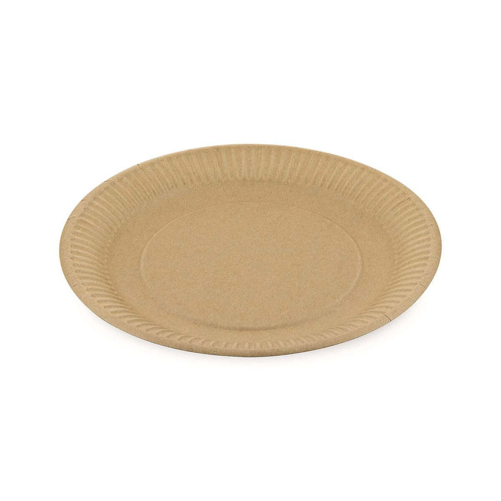 Pappteller, braun, rund, 23cm