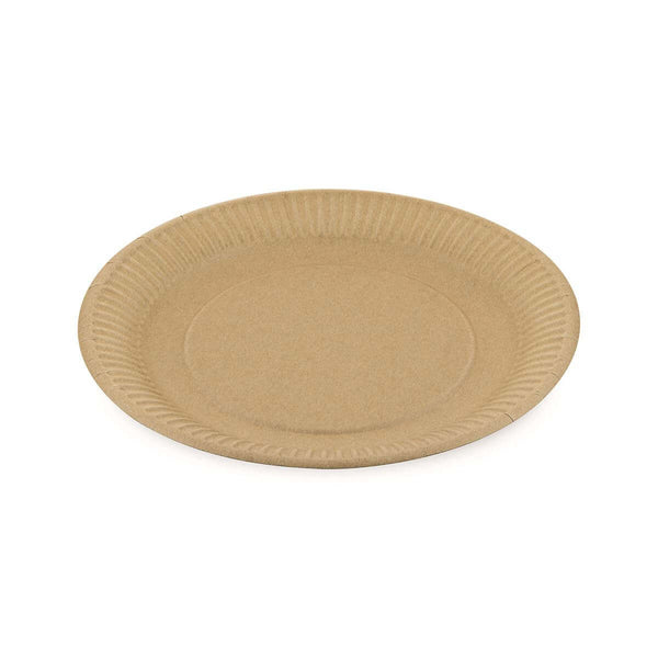 Pappteller, braun, rund, 23cm