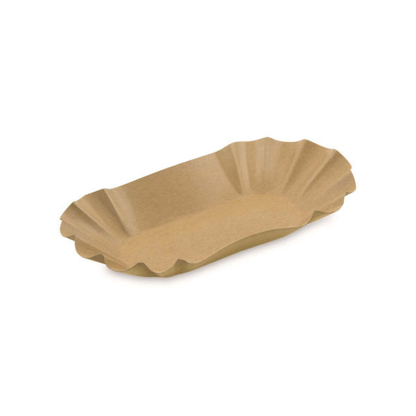 Pappschale, braun, oval, 10x17cm (2.000 Stk.)