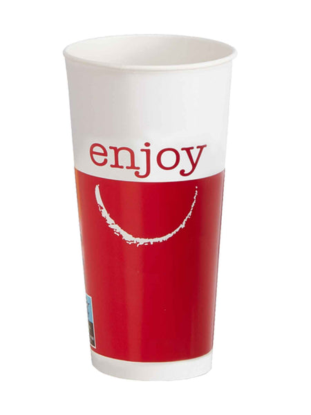 Kaltgetränkebecher aus Hartpapier Enjoy 500ml rot