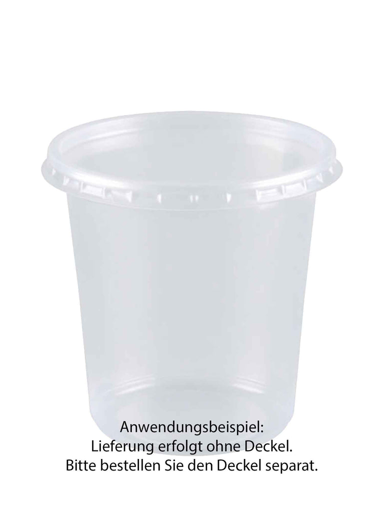 Verpackungsbecher PP, transparent, rund, 500ml