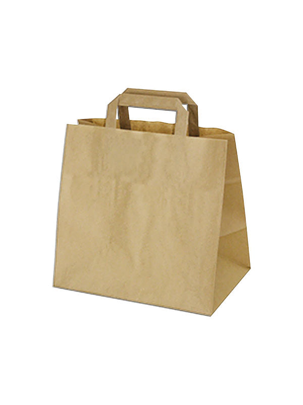Papiertragetaschen, braun, 26+14x32cm