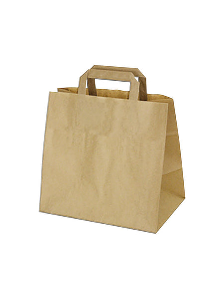 Papiertragetaschen, braun, 26+14x32cm