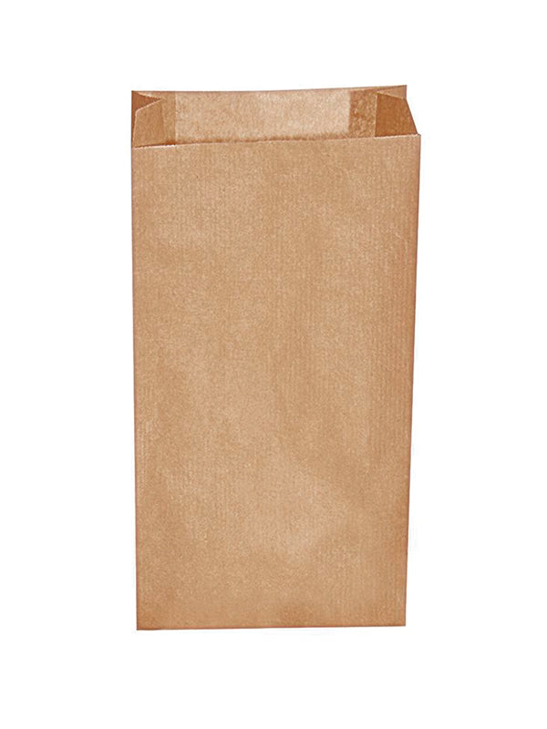 Faltenbeutel Papier, braun, 12+5x24cm