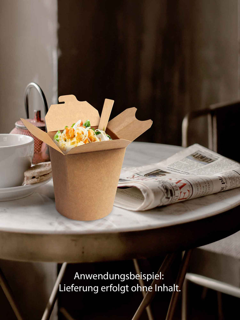Nudelbox/Asiabox, Kraftpapier, braun, 500ml