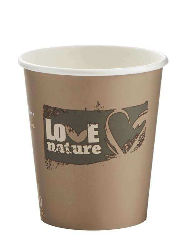 Heißgetränkebecher "Love Nature", mit Biobeschichtung, 200ml (1000 Stk.)