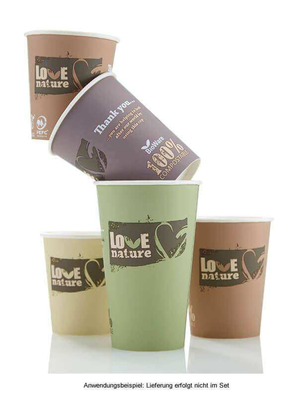 Heißgetränkebecher "Love Nature", mit Biobeschichtung, 200ml (1000 Stk.)