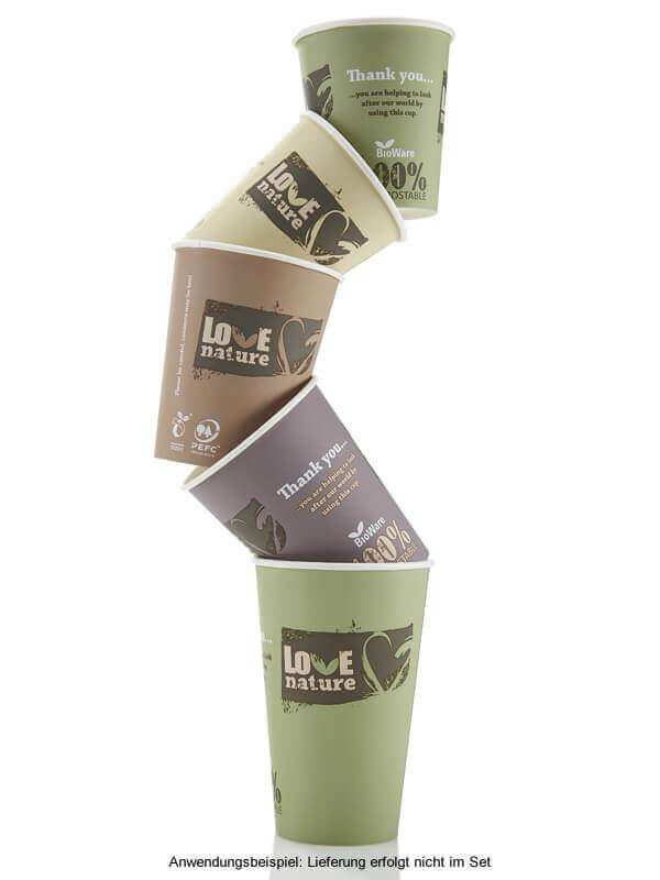 Heißgetränkebecher "Love Nature", mit Biobeschichtung, 100ml (960 Stk.)