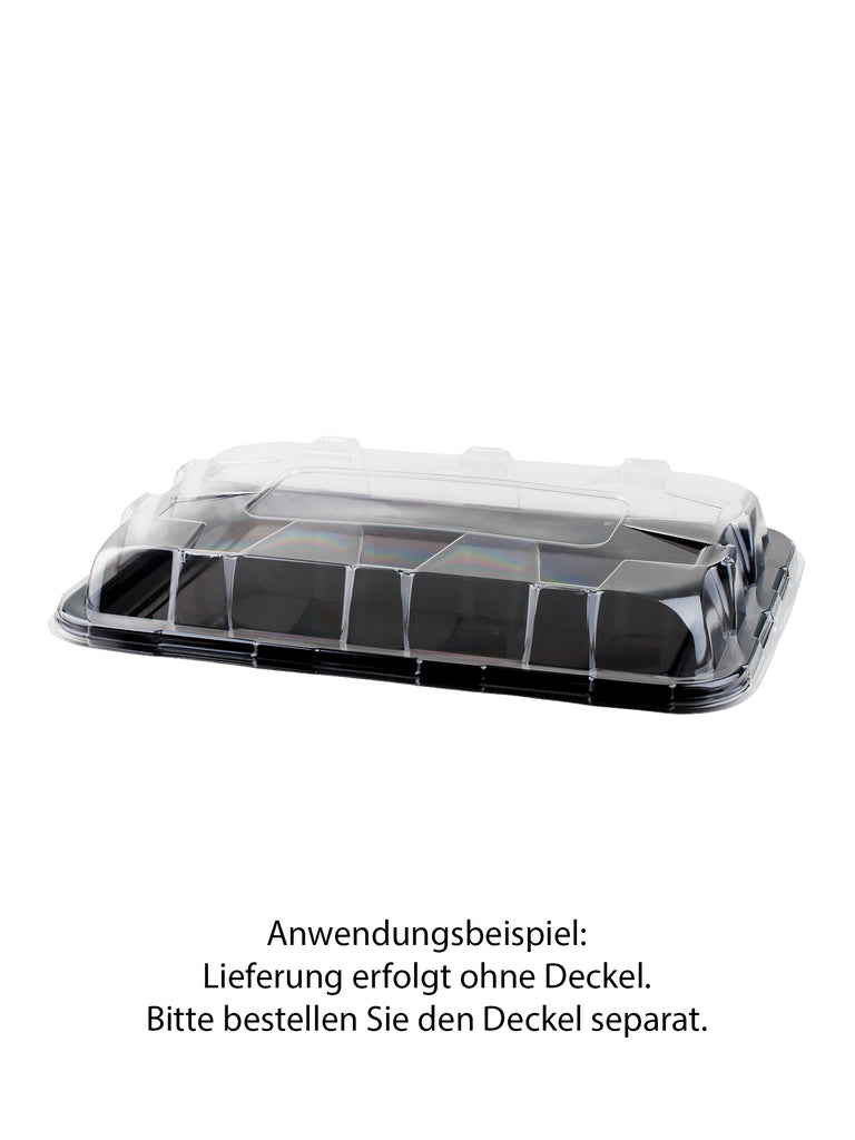 Servierplatte, RPET, schwarz, rechteckig, 550x370mm