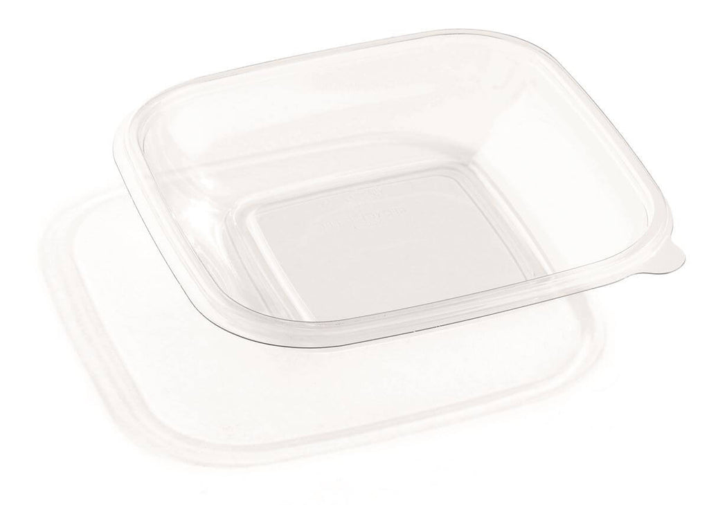 Salatschale, RPET, klar, quadratisch, 500ml