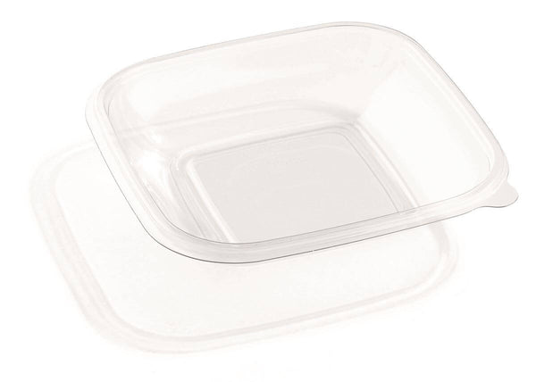 Salatschale, RPET, klar, quadratisch, 500ml