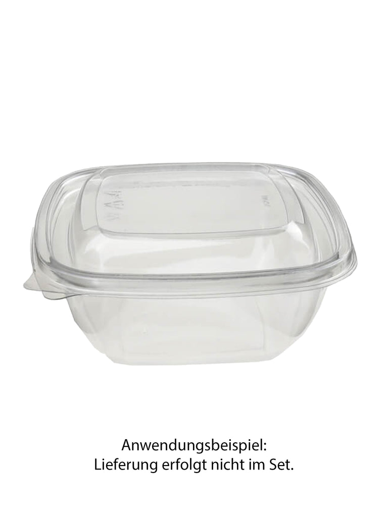 Salatschale, RPET, klar, quadratisch, 375ml