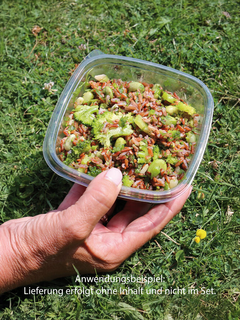 Salatschale, RPET, klar, quadratisch, 375ml