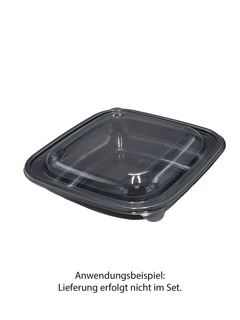Salatschale, RPET, schwarz, quadratisch, 1000ml