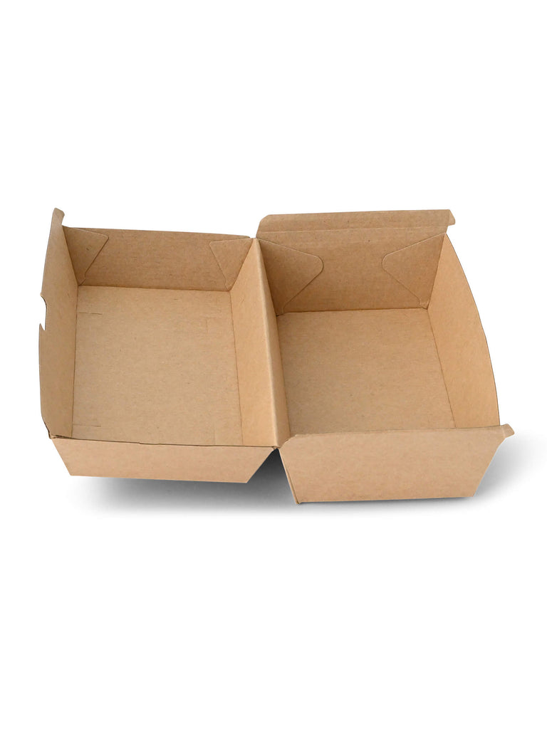 Burger Box m. Klappdeckel 214x114x85mm, Kraftkarton, braun