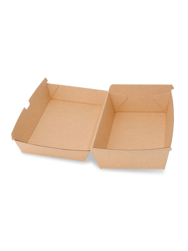 Burger Box m. Klappdeckel 248x130x75mm, Kraftkarton, braun