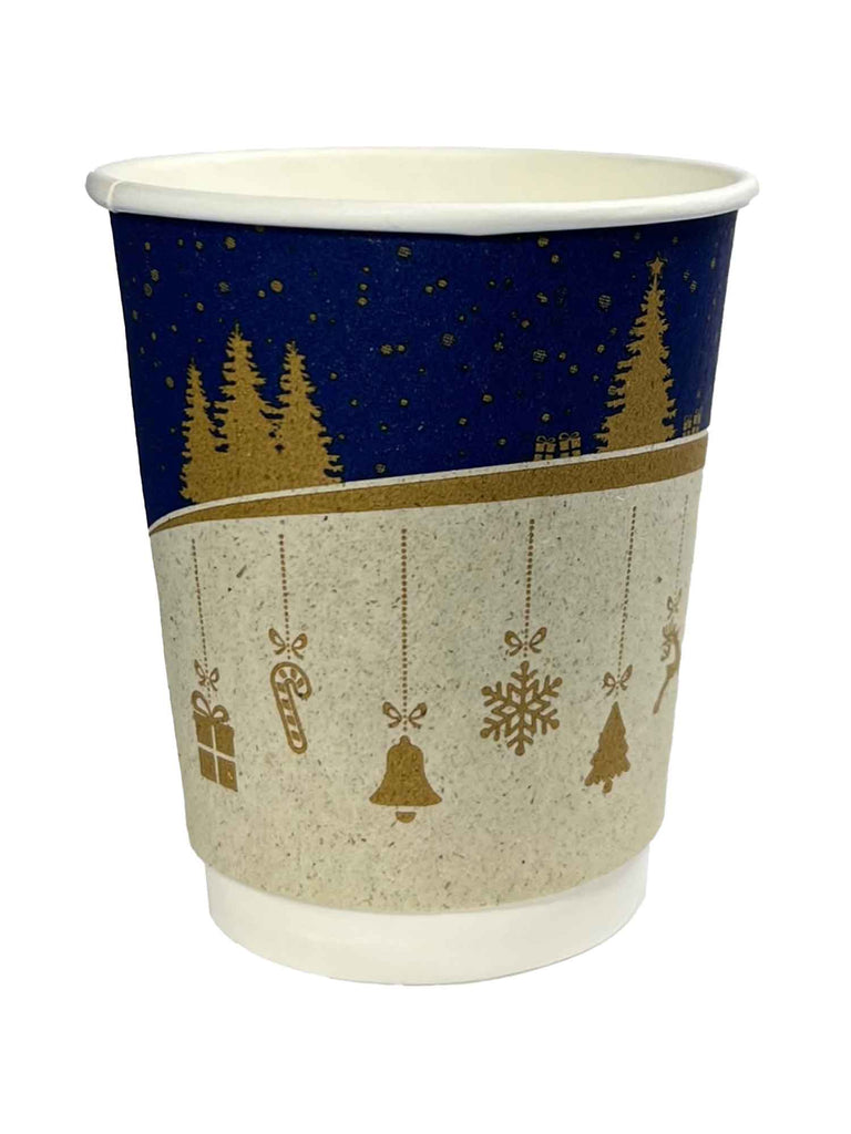 Pappbecher "Winter" für Heißgetränke, 200ml, doppelwandig, m. Biobeschichtung