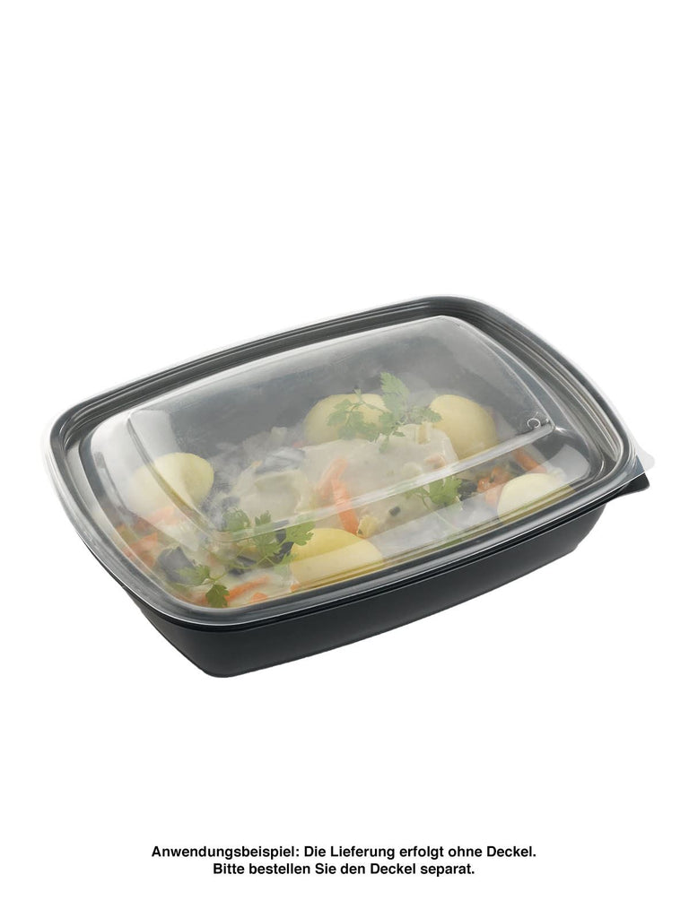 Menüschale, PP, schwarz, ungeteilt, 1350ml