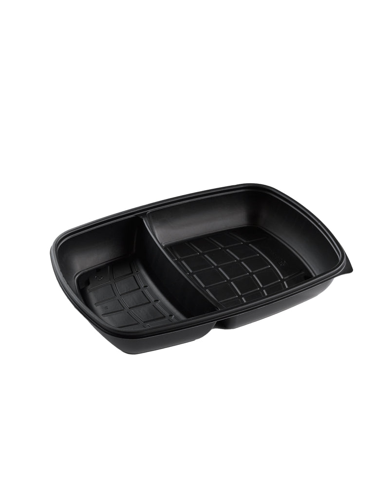 Menüschale, PP, schwarz, zweigeteilt, 800/500ml