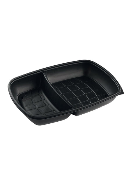 Menüschale, PP, schwarz, zweigeteilt, 800/500ml