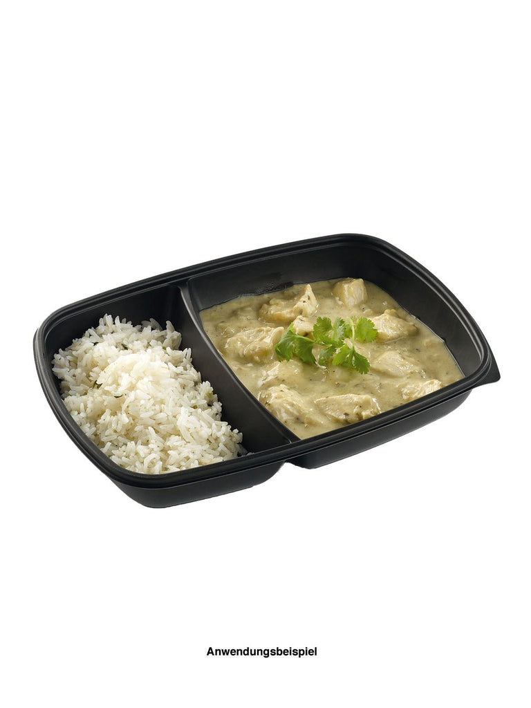 Menüschale, PP, schwarz, zweigeteilt, 800/500ml