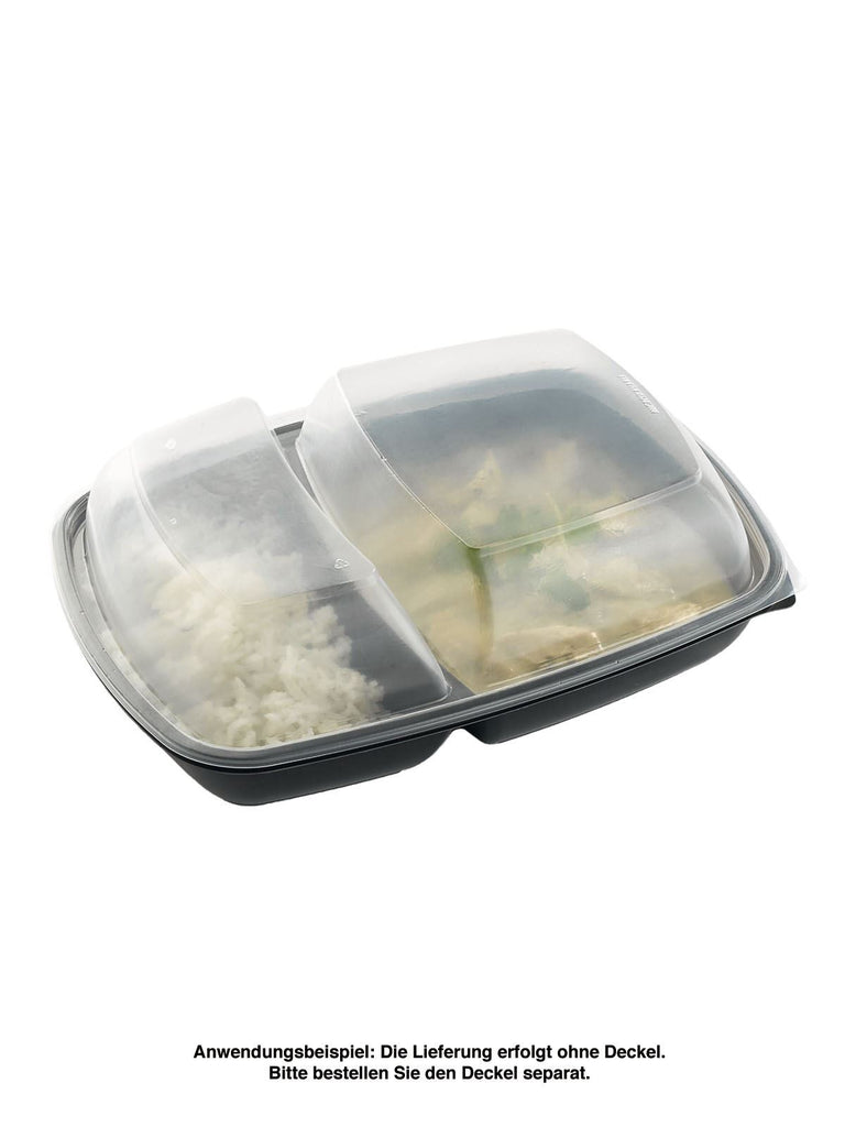 Menüschale, PP, schwarz, zweigeteilt, 800/500ml