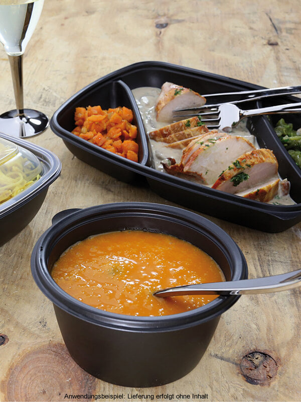 Schale, PP, schwarz, rund, 375ml