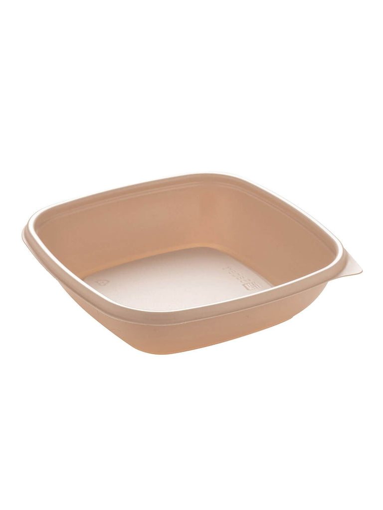 Menüschale, PP, beige, quadratisch, 500ml