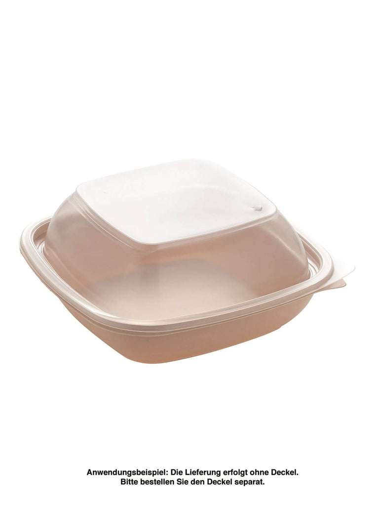 Menüschale, PP, beige, quadratisch, 500ml