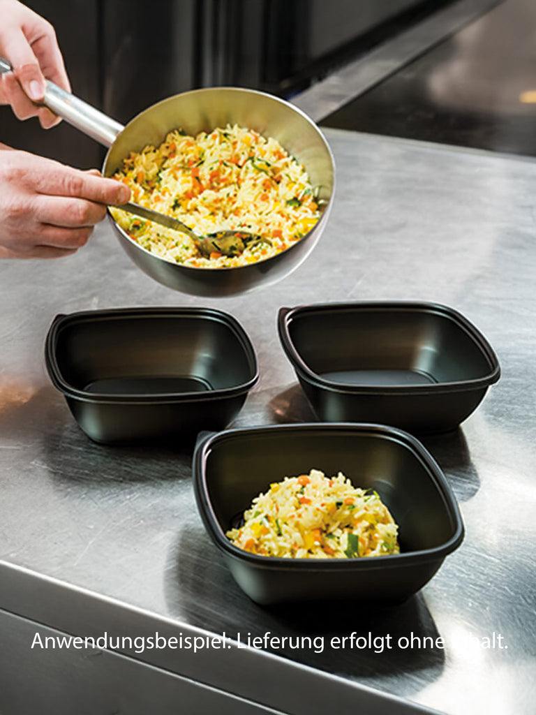 Menüschale, PP, schwarz, quadratisch, 750ml