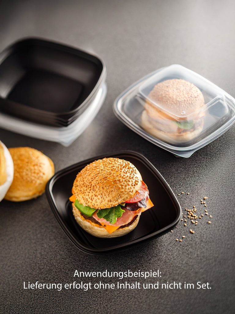 Menüschale, PP, schwarz, quadratisch, 750ml