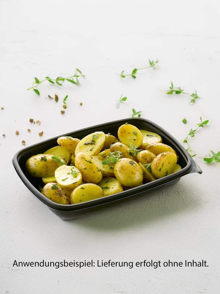 Menüschale, PP, schwarz, ungeteilt, 600ml