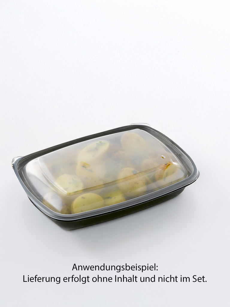 Menüschale, PP, schwarz, ungeteilt, 600ml