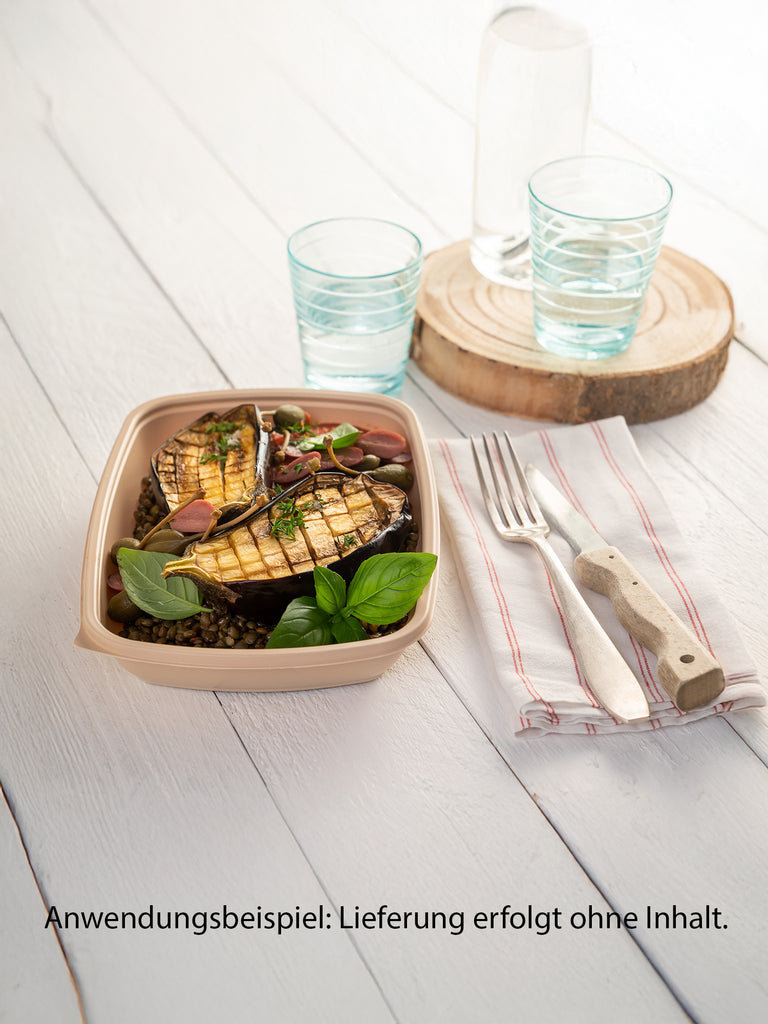 Menüschale, PP, beige, ungeteilt, 600ml