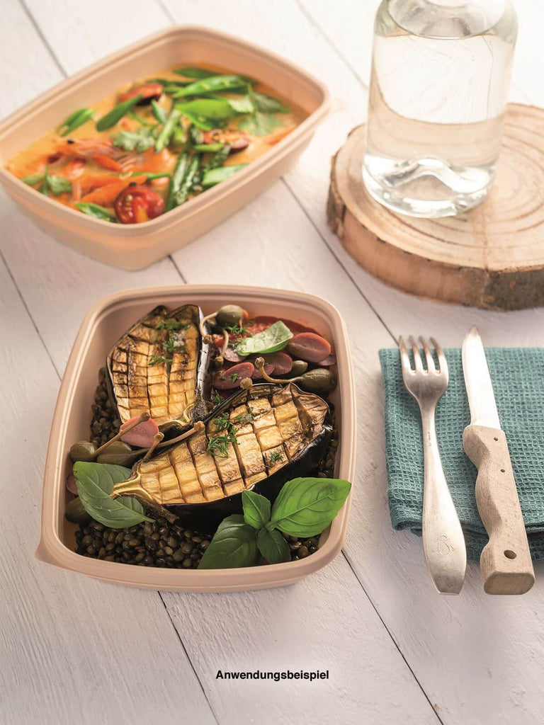 Menüschale, PP, beige, ungeteilt, 600ml