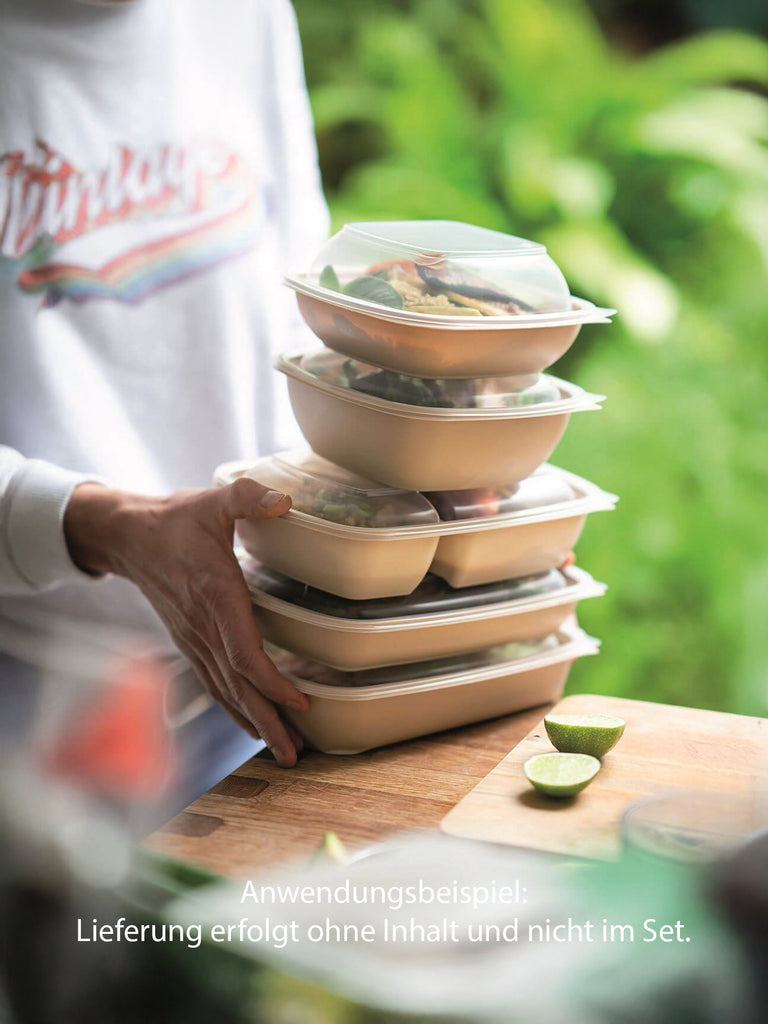 Menüschale, PP, beige, ungeteilt, 600ml