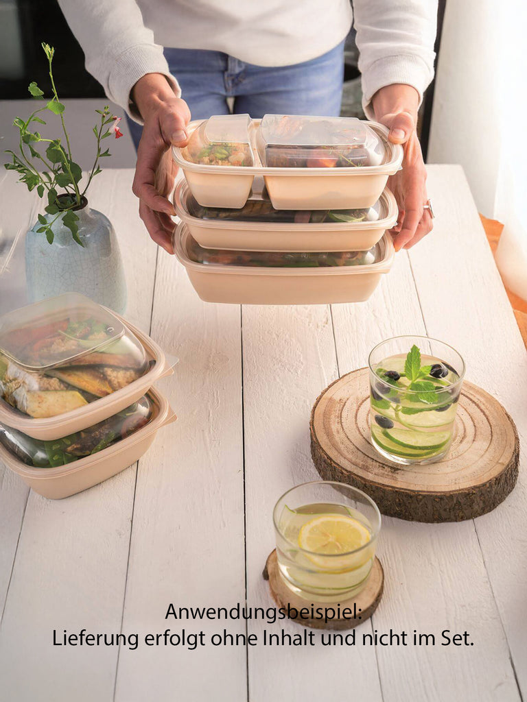 Menüschale, PP, beige, ungeteilt, 600ml